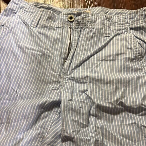 Mens Pin Stripe - Blue and White Striped Express Shorts Size 31 - Picture 3 of 4